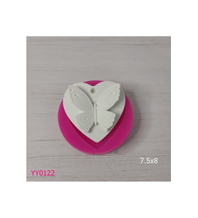 YY0122 Kalp Üzeri Kelebekli Silikon Kalıp