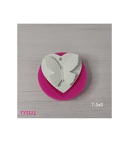 YY0122 Kalp Üzeri Kelebekli Silikon Kalıp