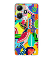 PrintiFy İnfinix Hot 30i ile Uyumlu Retro Color 6  Kamera Korumalı Şeffaf  Kılıf