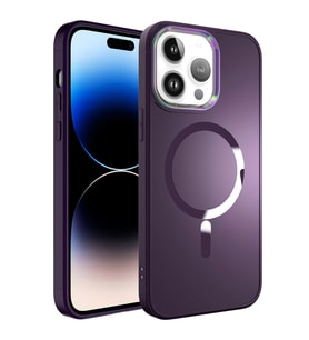 Apple iPhone 14 Pro Max Kılıf Magsafe Wireless Şarj Özellikli Zore Stil Kılıf (Mor)