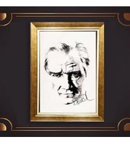 Altın Varaklı Çerçeveli Paspartulu Atatürk Tablo TR0816 (Gold)