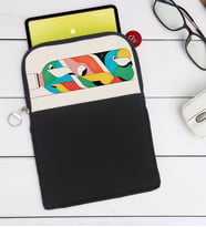 BK Gift Modern Soyut Tasarımlı Taşınabilir Koruyucu Tablet Kılıfı & Organizer Çanta - Siyah-2