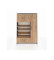 Arges Dolap 11 Raflı 5 Kapaklı 132x30x195 Antrasit-Çam/Çam