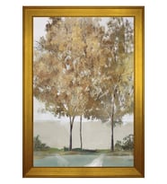 Soyut Manzara Motifli Kanvas Tablo 80 x 110 cm Gold Çerçeve