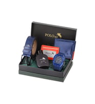 Polo Air Erkek Kol Saati Kemer Cüzdan Kartlık Parfüm Hediyelik Kutusunda Lacivert Renk PL-7051E2