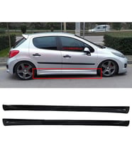 Peugeot 207 Yan Marşpiyel Seti Mat Siyah Plastik 2 Adet