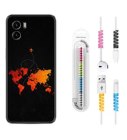 Vivo Y15S Y32 Y33S Y51 Y53S Kılıf Kablo Koruma Spiral Silikon İz Bırakan Uçak 1778