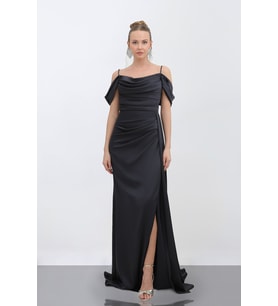 BellaVita Butik Şık Abiye Elbisesi - 2026 Yeni Sezon Saten Drape