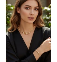 Vip Gold Taşlı Tasma Kolye Bileklik Set - 26set07