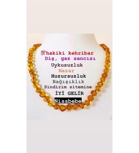 SERTİFİKALI ORİJİNAL KEHRİBAR BEBEK DİŞ KOLYESİ 32-33 cm 0-4 YAŞ