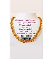SERTİFİKALI ORİJİNAL KEHRİBAR BEBEK DİŞ KOLYESİ 32-33 cm 0-4 YAŞ