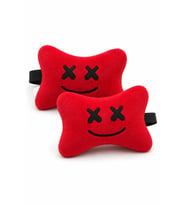 KidHug Oto Boyun Yastığı [Unisex, Nakışlı Göz Tasarım, Siyah] 2'li Araç Koltuk Başlık Yastığı