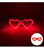 Kırmızı LED Işıklı Kalp Gözlük – 3 Modlu Parti & Glow Gözlüğü