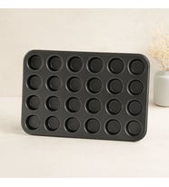 24 Gözlü Metal Muffin Kek Kalıbı Siyah