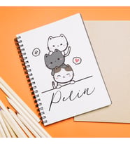 Kedi  Tasarımlı Defter Kişiye Özel