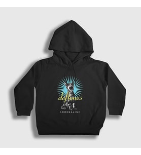 Presmono Unisex Çocuk Siyah Adrenaline Deftones Kapüşonlu Sweatshirt 374471tt