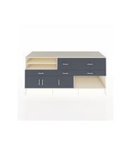 Kronos Konsol 4 Raflı 5 Çekmeceli 3 Kapaklı 220x59x99 Aytaşı-Antrasit/Antrasit