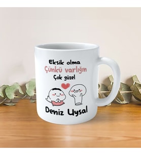 İsme Özel Hediyelik Kupa Bardak (Eksik Olma Çünkü Varlığın Çok Güzel Baskılı)