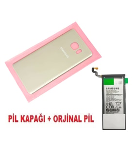 Tkgz Samsung Galaxy NOTE 5 Arka Pil Batarya Kapağı + PİL (CAM) GOLD