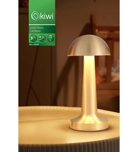 Şarjlı Masa Lambası, Dokunmatik Kontrol, 3 Renk Seçeneği, Dimmer Özelliği (Krem)