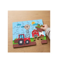 Çiftlikteki Traktör Tasarımlı 24 Parça Ahşap Çocuk Puzzle MPK0477