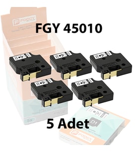 Foogy Dymo D1 Muadili Etiket Plastik Şeffaf - 12 mm x 7 mt - 45010 - Eko Paket 5 li