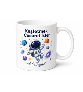 Astronot Temalı Baskılı Kupa Bardak Uzay Hediye Porselen Mug