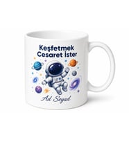 Astronot Temalı Baskılı Kupa Bardak Uzay Hediye Porselen Mug