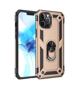 Apple İphone 12 Pro Max Kılıf Sofya Yüzüklü Silikon Kapak - Gold