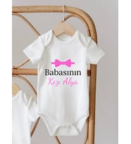 Kişiye Özel Baskılı, Babasının Kızı/Oğlu %100 Pamuk Bebek Zıbın Body