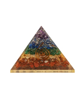 Çakra Doğal Taş Organit Piramit - 9cm (Karışık)