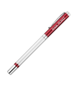 Kişiye Özel Gümüş Metal Kalem Kutulu Set (Bordo)