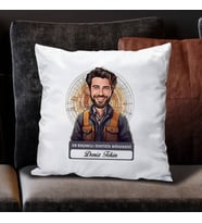 Kişiye Özel Hediye Karikatürlü En Başarılı Erkek Jeofizik Mühendisi Yastık