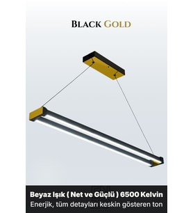 Vega Gold Lineer LED Sarkıt Avize – Kumandalı Dim Edilebilir – Aşağı Işık