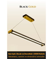 Vega Gold Lineer LED Sarkıt Avize – Kumandalı Dim Edilebilir – Aşağı Işık