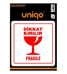 CREA UNIQO UYARI ETİKETİ - DİKKAT KIRILIR 2'Lİ  1401