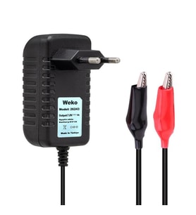 Weko 7.8 Volt - 1 Amper Krokodil Uçlu Priz Tip Yerli Üretim Akü Şarj Adaptörü