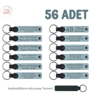 Gök Mavi, Modifiye Garaj Müşterileri İçin Reklam Özellikli 56’lı Anahtarlık Set, Promosyonel (Gök Mavisi)