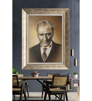 Gümüş Çerçeveli Atatürk Tablo ds13