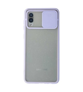 Samsung Galaxy A02 Kılıf Palm Buzlu Kamera Sürgülü Silikon - Lila