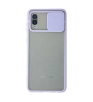 Samsung Galaxy A02 Kılıf Palm Buzlu Kamera Sürgülü Silikon - Lila