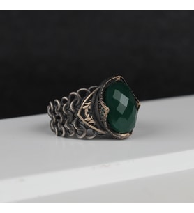 Zirkon Taşlı Örme Model 925 Ayar Gümüş Yüzük