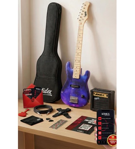 Midex CEG-30PU 4-6 Yaş Çocuklar İçin Amfili Full 1/4 30 İnç Elektro Gitar Seti Mor