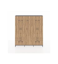 Arges Gardrop 12 Raflı 4 Çekmeceli 2 Askılı 220x30x243 Antrasit-Çam
