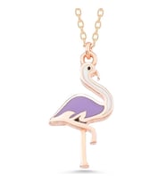 Gümüş Rose Flamingo Kadın Kolye