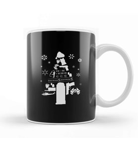 Die Hard Christmas Tree Silhouette Kupa Bardak Porselen