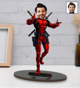 Kişiye Özel Deadpool Tasarımlı Karikatür Biblo