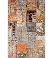 Eliana Home Baskılı, Yıkanabilir Kaymaz Taban Salon Halısı LNA1673 100x150 cm (Bej)