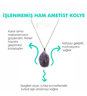 Doğaltaş AMETİST TAŞI Ham Kesim Kadın Erkek (Uniseks) İster Kolye İster Anahtarlık