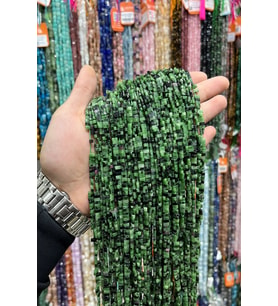 Ruby Zoisit Taşı 3x5mm Çift Delikli Dizi